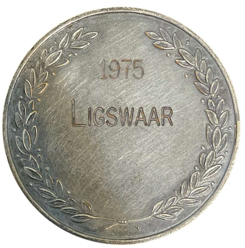 1975 South African Police Sterling Silver "Ligswaar" Wrestling Medal, 53,1g 51mm [Spot R914]