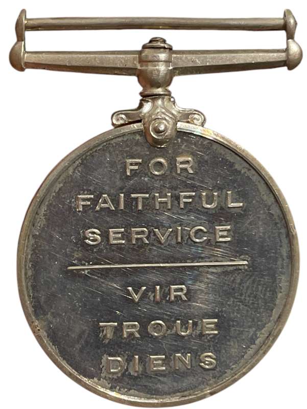 South African Full Size Prison Services Prooflike .925 Silver Faithfull Service Medal 18 Years