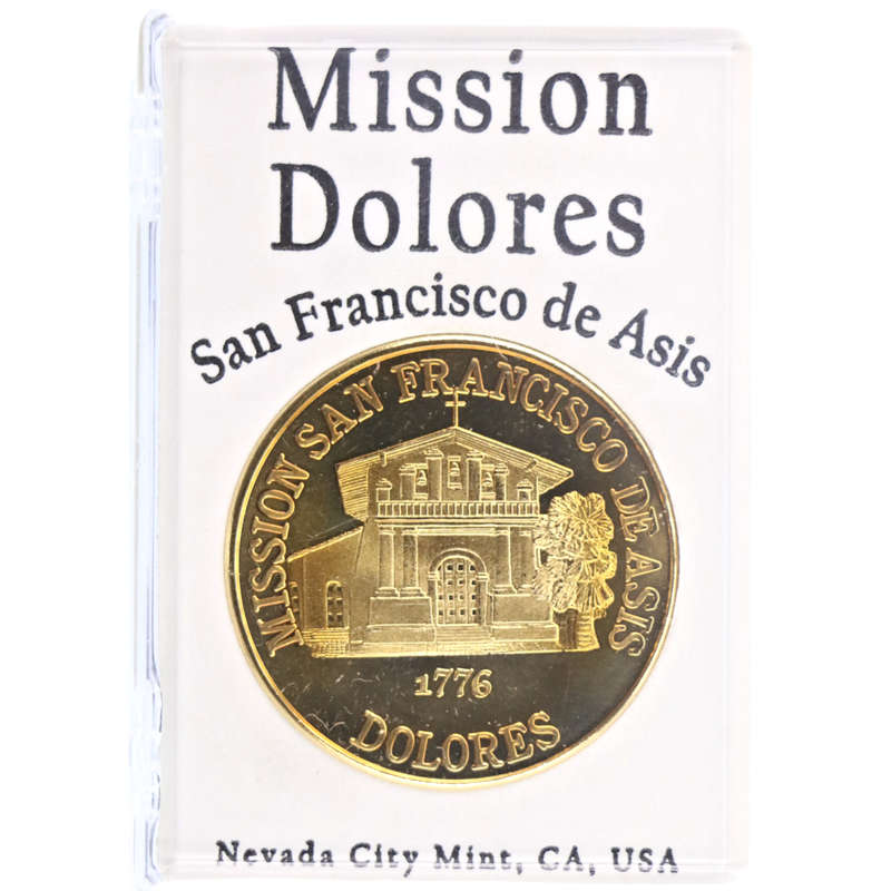 The California Series San Francisco Mission Dolores Souvenir Medallion in original holder 25g 38mm
