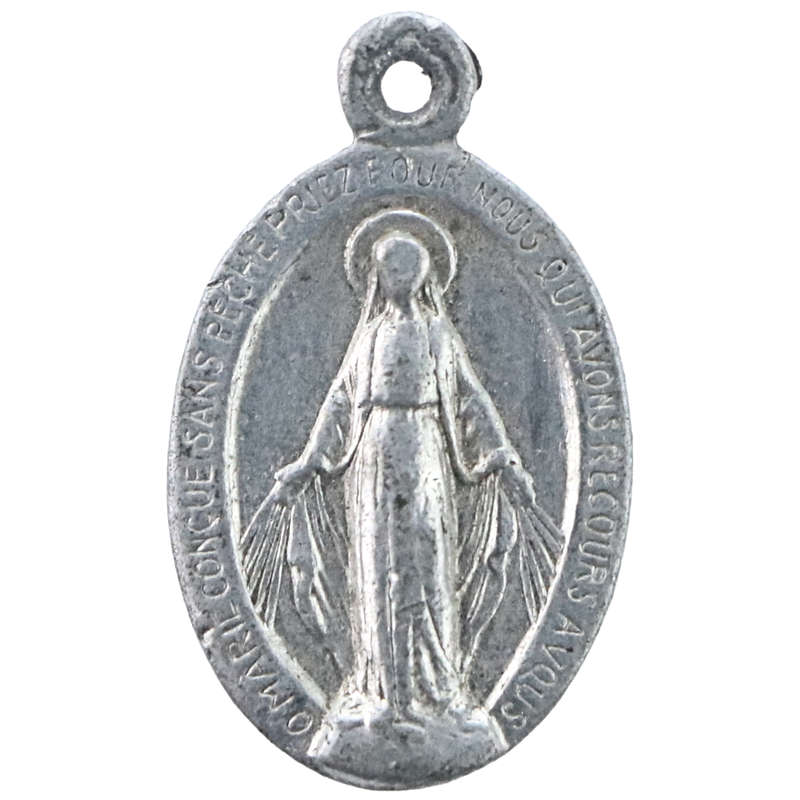 Vintage Religious Pendant, white metal 13x21mm 0,5g