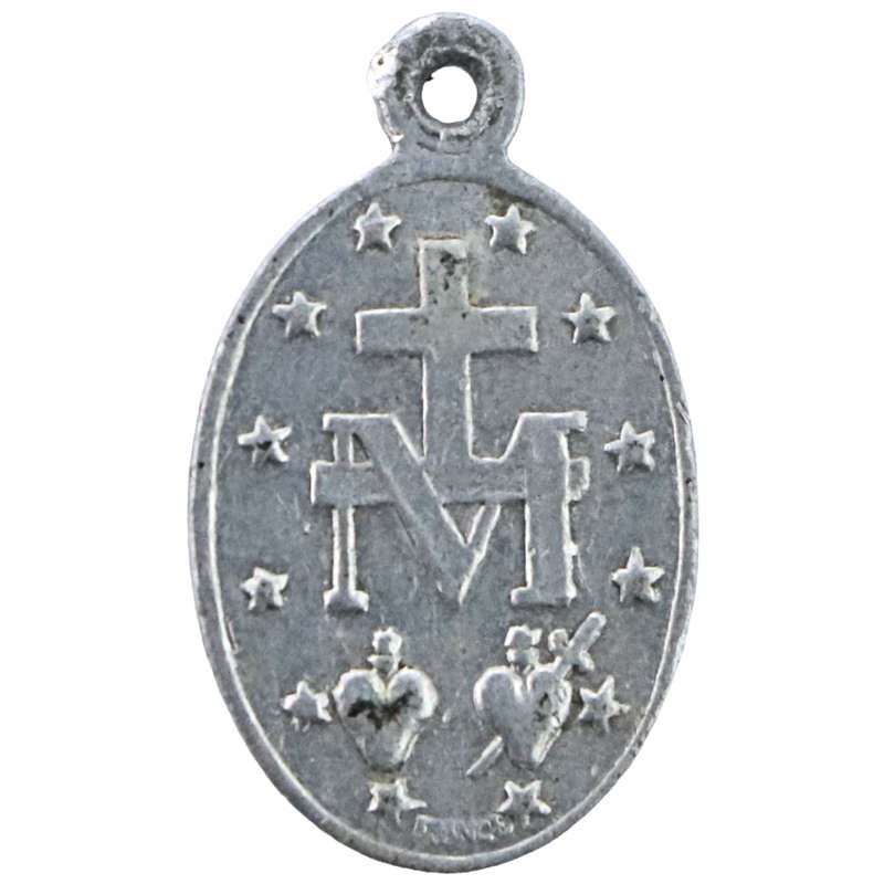 Vintage Religious Pendant, white metal 13x21mm 0,5g