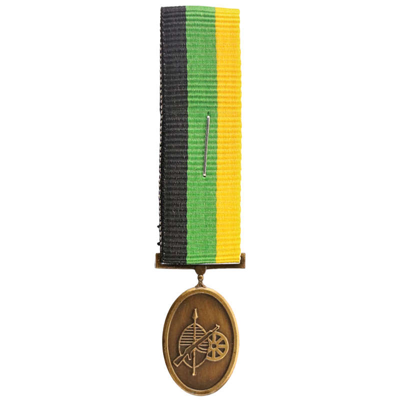 South Africa Miniature Umkhonto we Sizwe Bronze Service Medal with Ribbon, un-numbered 16mm