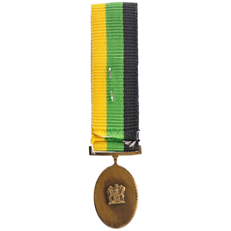 South Africa Miniature Umkhonto we Sizwe Bronze Service Medal with Ribbon, un-numbered 16mm