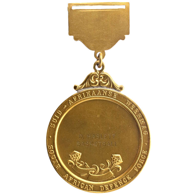 1983 South African Defence Force Sporting Medal for Basketball Awarded to D. Halett, 51mm
