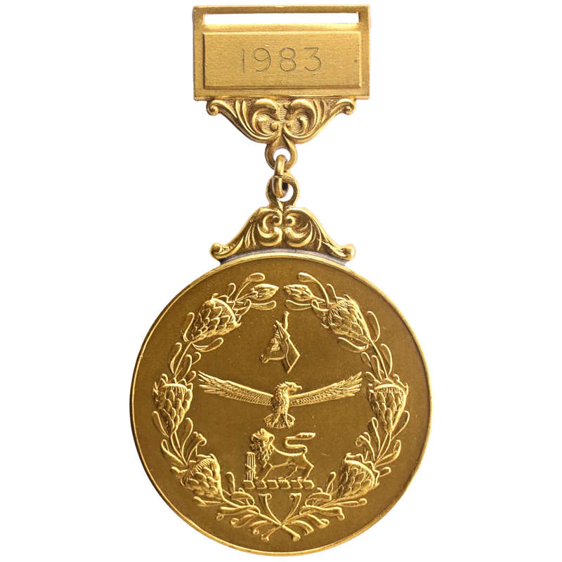 1983 South African Defence Force Sporting Medal for Basketball Awarded to D. Halett, 51mm