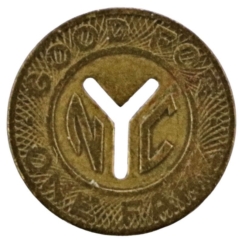 1970-1980 United States, New York City Transit Token, 1 Fare, Variety 2
