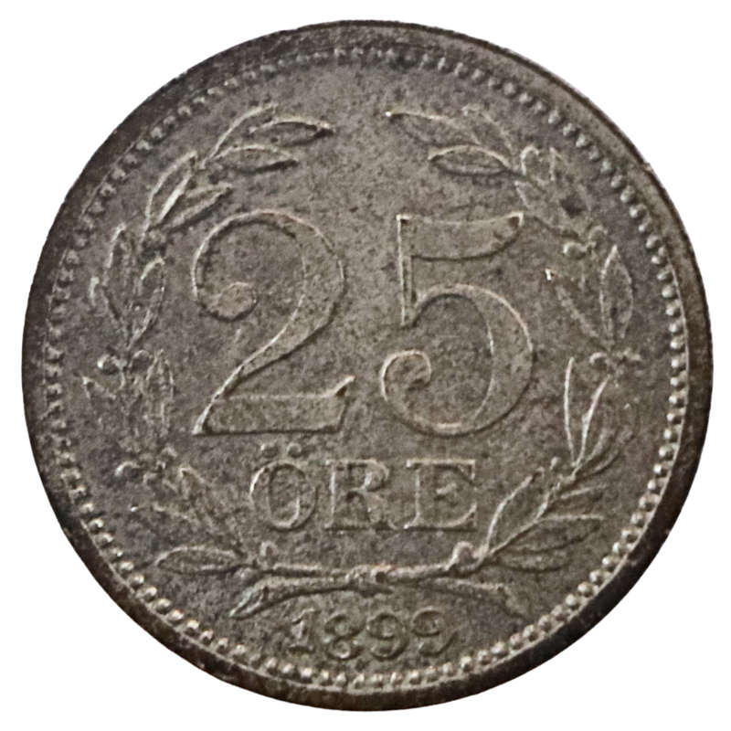 1899 Sweden 25 Ore KM#739