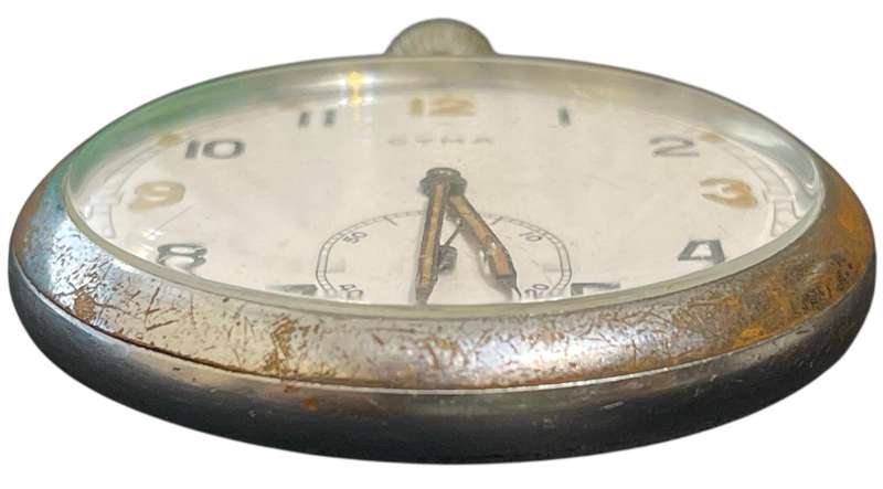 Vintage Cyma British WWII Military Officers G.S.T.P. Pocket Watch Swiss Made, Engraved "GS/TP S 0557