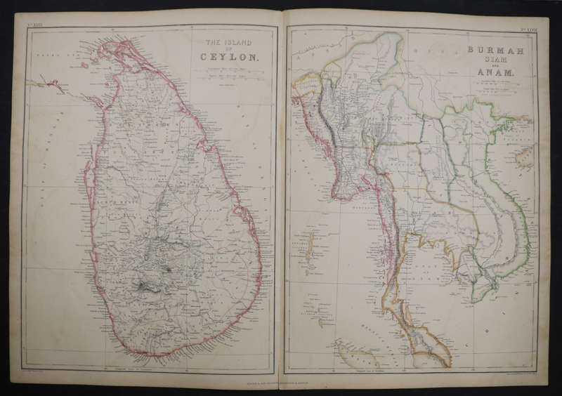 1859 Burmah, Siam And Anam Map by Edward Weller-Has a slight tear in the bottom middle