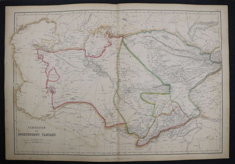 1859 Turkestan Or Independent Tartary Map by Edward Weller