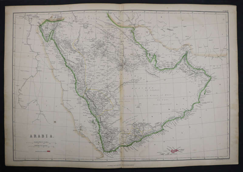1859 Arabia Map by Edward Weller