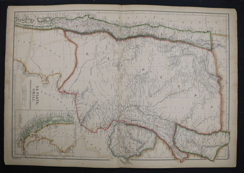 1859 La Plata, Chili, Paraguay, Uruguay And Patagonia by J. Bartholomew