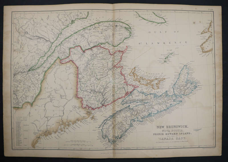 1859 New Brunswick, Nova Scotia, Prince Edward Islands And Part Of Canada East by J. W. Lowry