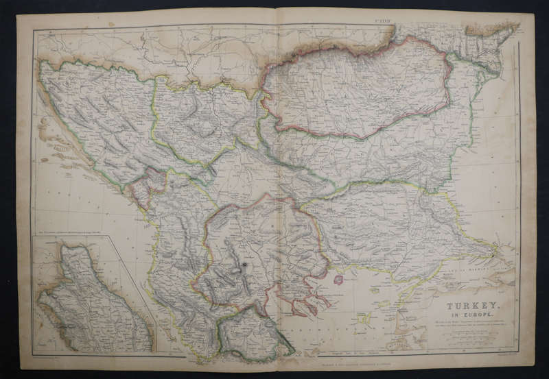 1859 Turkey In Europe Map by J. W. Lowry