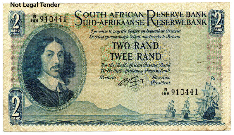 1962 South Africa Type 4 G Rissik First Issue R2, verticle fold lines