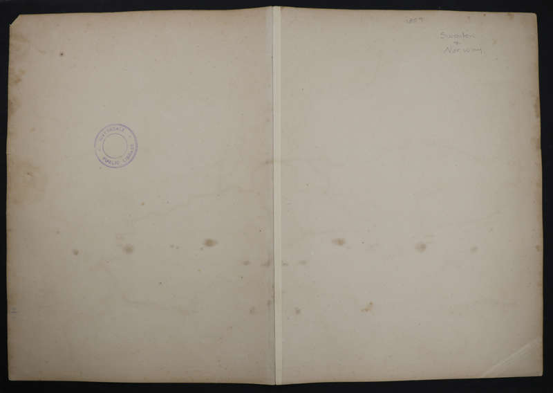 1859 Sweden And Norway Map by J. W. Lowry- Has a tear in the top middle