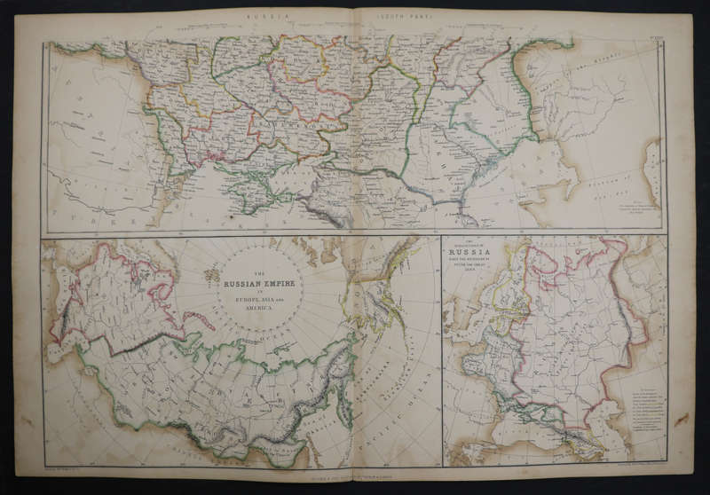 1859 Russia In Europe 2 Map Pair by Edward Weller
