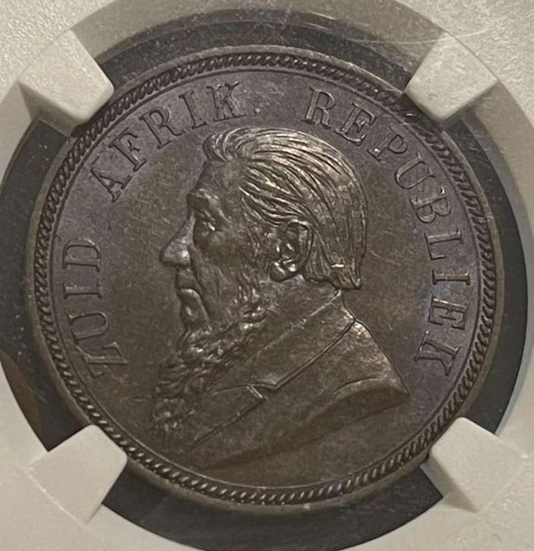 1892 ZAR Penny MS 63 BN NGC