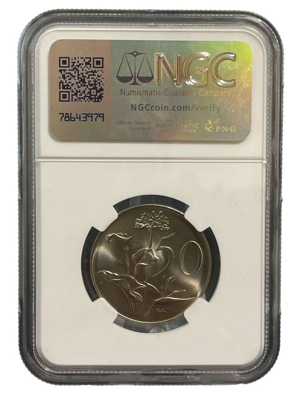 1968 South African 50 Cent English MS 65 NGC