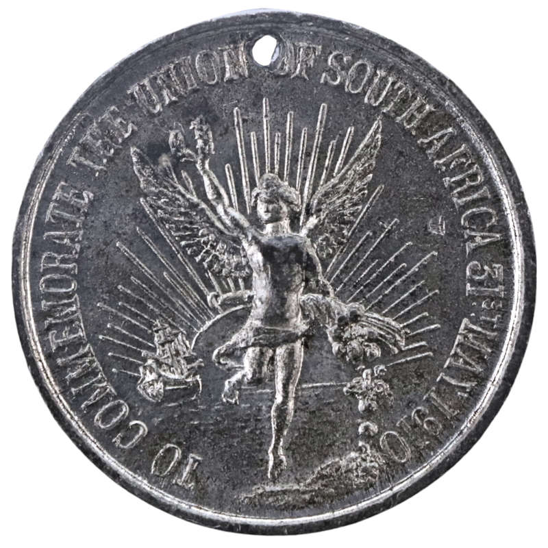 1910 Formation of the Union of South Africa: Port Elizabeth Pewter Medallion