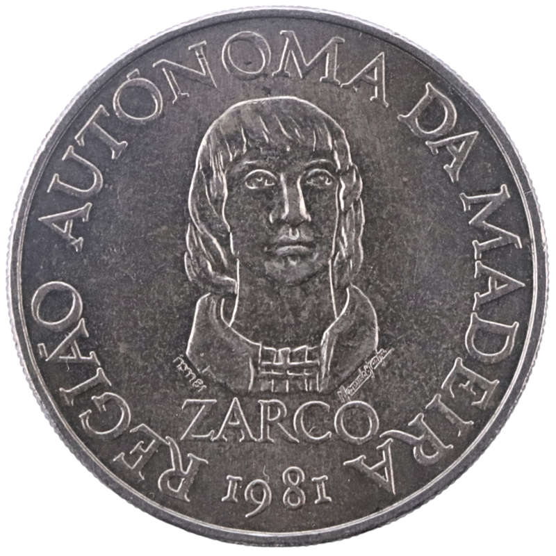 1981 Portugal 100 Escudos, Commemorative issue Autonomy of Madeira - João Zarco KM#5, 270K Minted