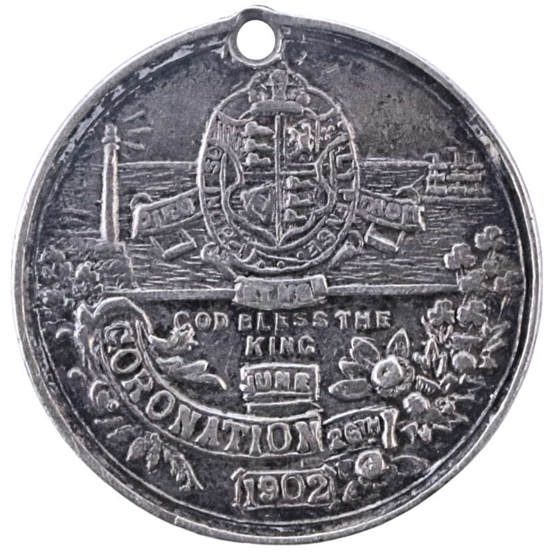1902 Silver Coronation of King Edward VII and Queen Alexandra 26 June Medallion 24mm 5,5g