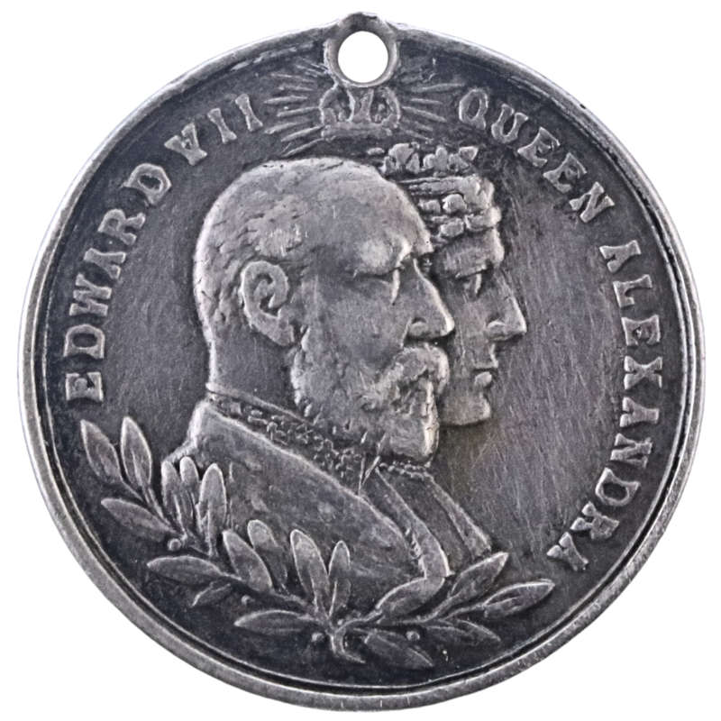 1902 Silver Coronation of King Edward VII and Queen Alexandra 26 June Medallion 24mm 5,5g