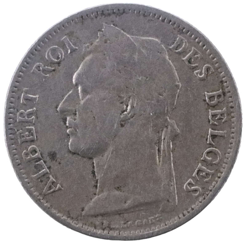 1929/8 Belgian Congo 50 Centimes (French text) 9 overdate 8 Variety KM#22