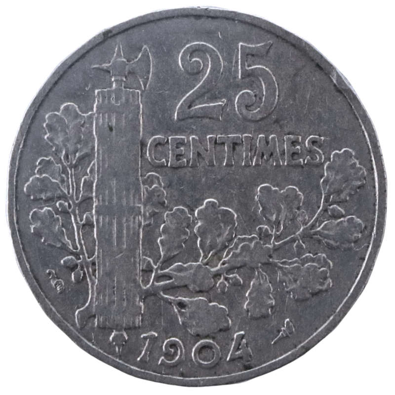 1904 France 25 Centimes KM#856
