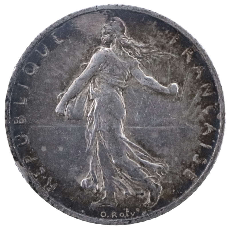 1898 France .835 Silver 1 Franc without mintmark KM#844