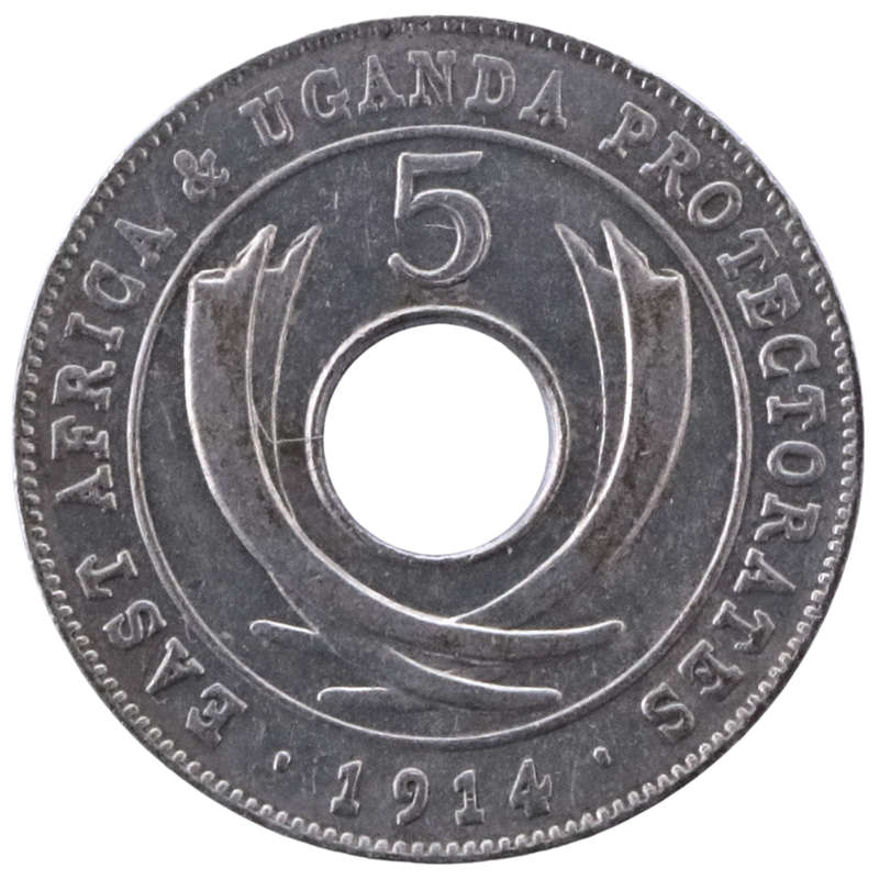 1914 East Africa and Uganda Protectorate 5 Cent KM#11