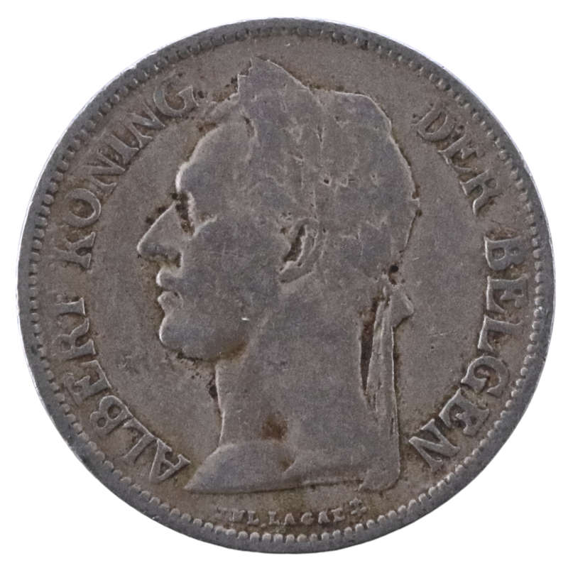 1926 Belgium 50 Centimes Dutch text KM#23