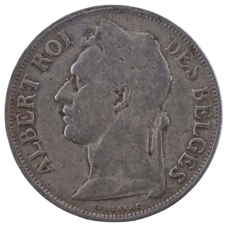 1927 Belgium Congo 1 Franc French text KM#20
