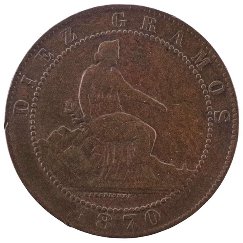 1870-OM Spain Provisional Government 10 Centimos