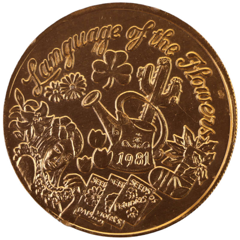 1981 United States Krewe Of Mid-City New Orleans Mardi Gras Language of Flowers Token