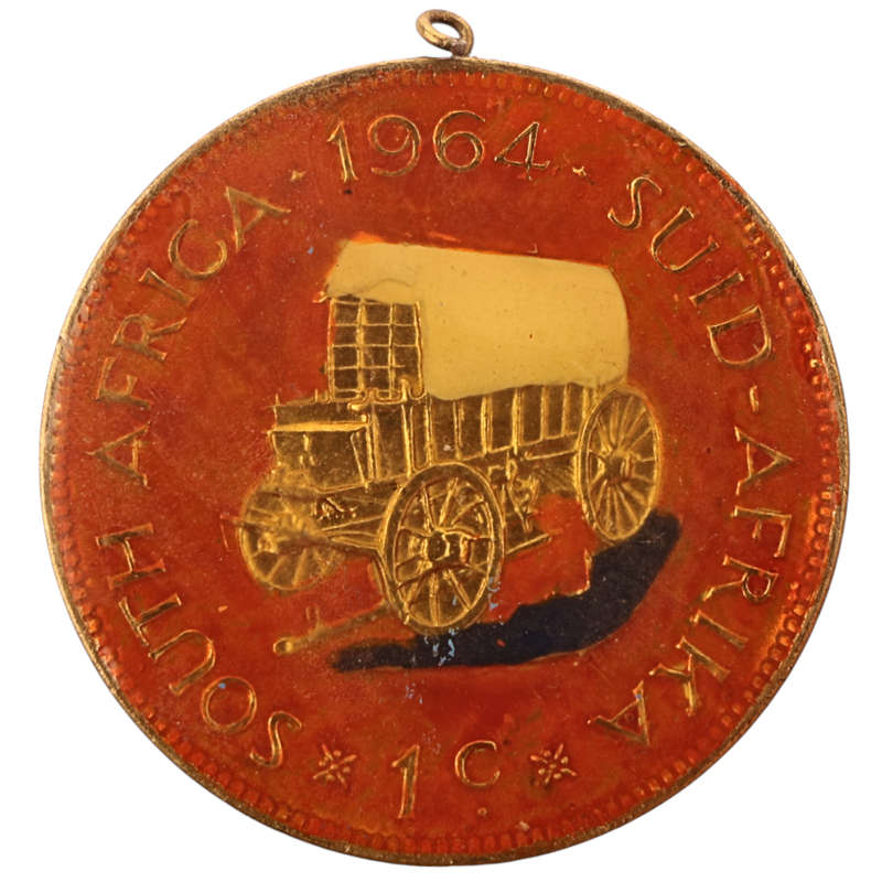 1964 South Africa 1 Cent Enameled