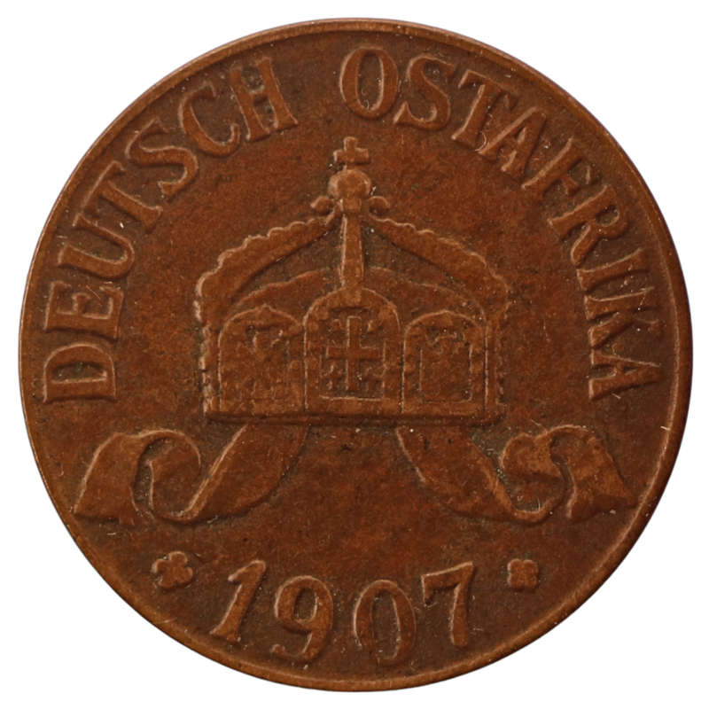 1907-J German East Africa 1 Heller KM#7