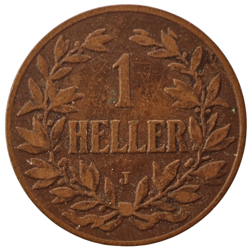 1908-J German East Africa 1 Heller KM#7