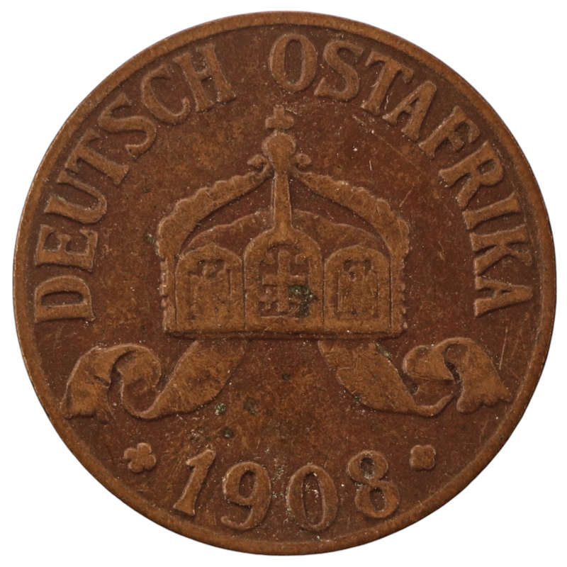 1908-J German East Africa 1 Heller KM#7