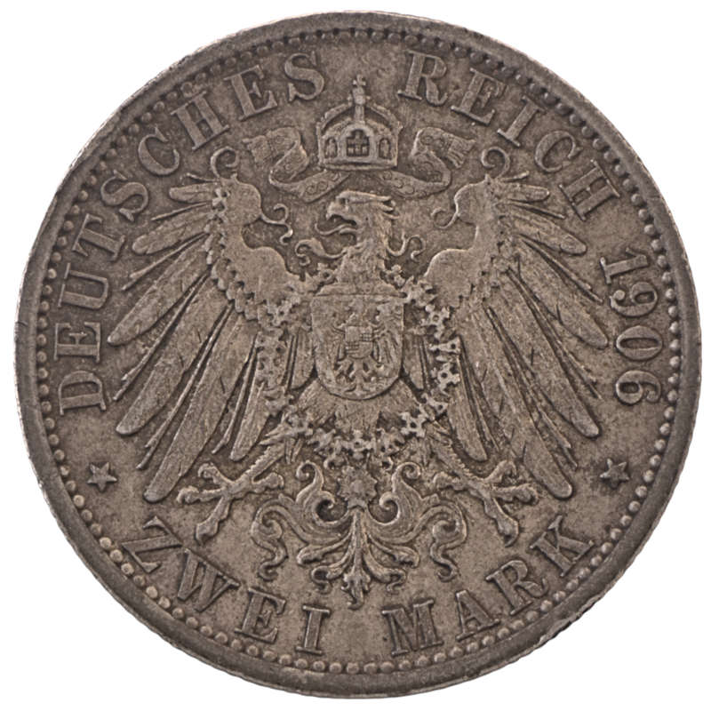 1906-A Kingdom of Prussia (German States) .900 Silver 2 Mark KM#522