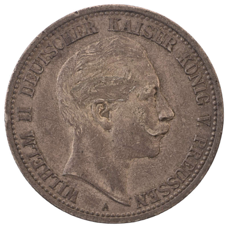 1906-A Kingdom of Prussia (German States) .900 Silver 2 Mark KM#522