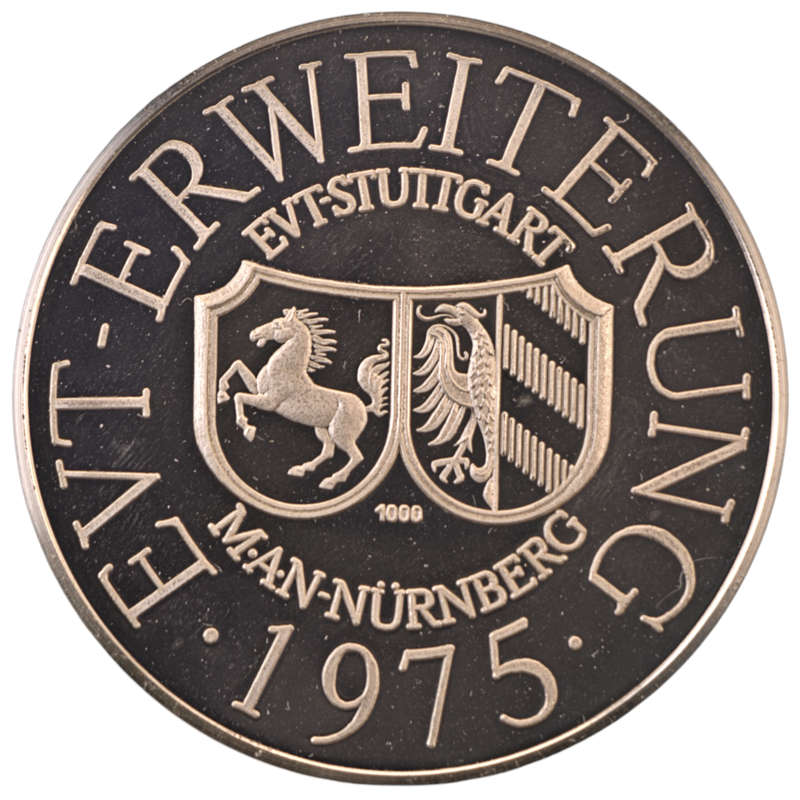 1975 Walther Engineering & Manufacturing Company Business expansion .999 Silver Medal issued to Shar