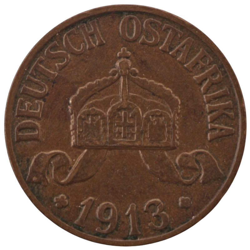 1913-A German East Africa 1 Heller KM#7