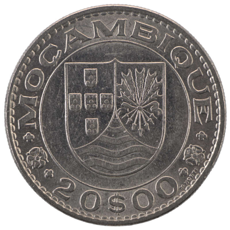 1971 Mozambique Nickel 20 Escudos KM#87