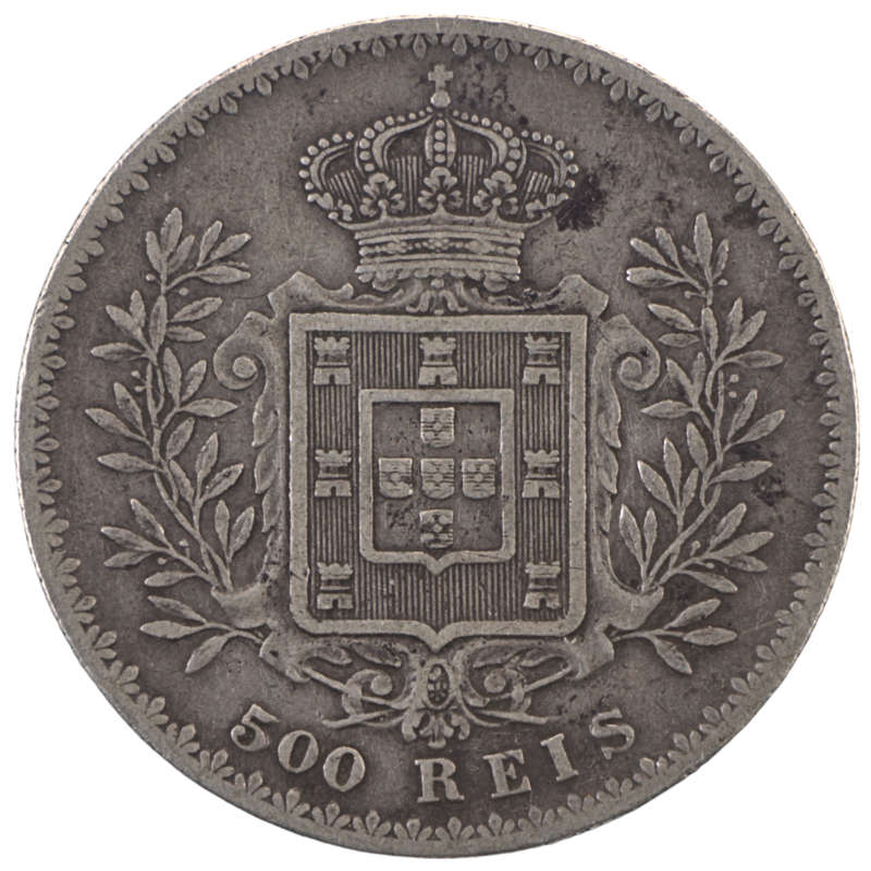 1892 Portugal .917 Silver 500 Reis KM#535