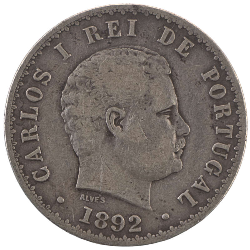 1892 Portugal .917 Silver 500 Reis KM#535