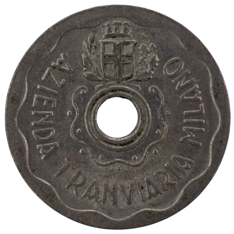 1944 Italy Azienda Tranviaria Milano Aluminium Transportation Token