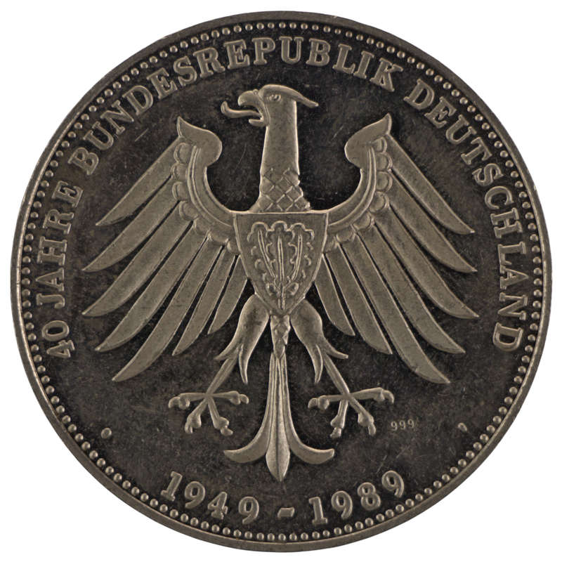 1989 German Commemorative issue Promulgation of the Basic Law in 1949 Proof .999 Silver Medallion 20