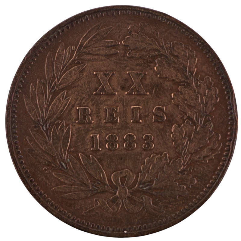 1883 Portugal Bronze 20 Reis KM#527