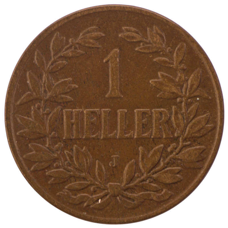 1907-J German East Africa 1 Heller KM#7